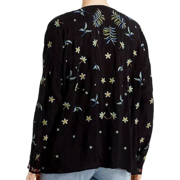 Johnny Was Striped Garden Blouse L - Picture 3 of 5